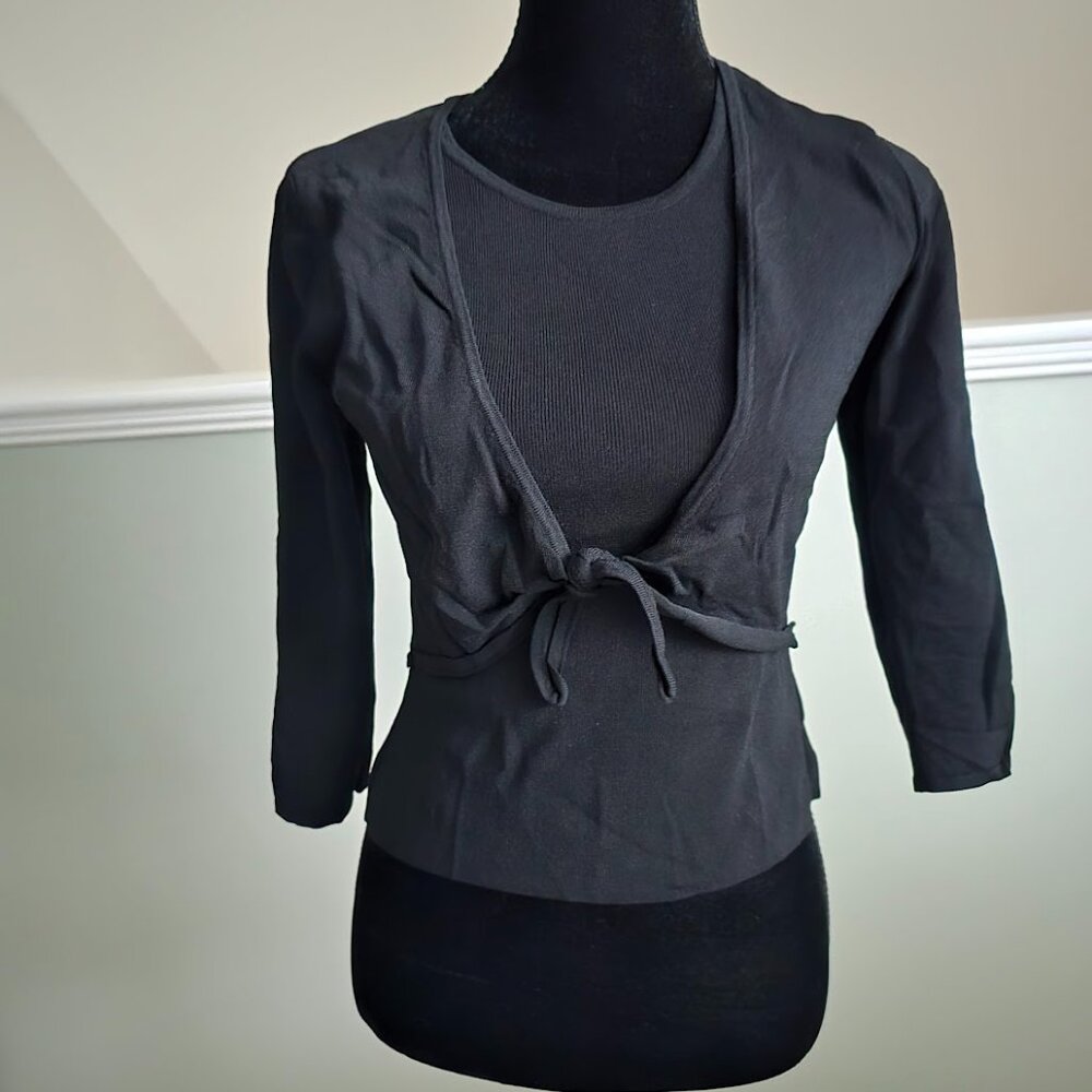 Talbots Petite Black Sweater One Piece but Looks Like 2 Layers Size Petite P
